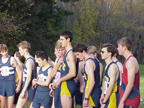 The Blue and Gold at the line.